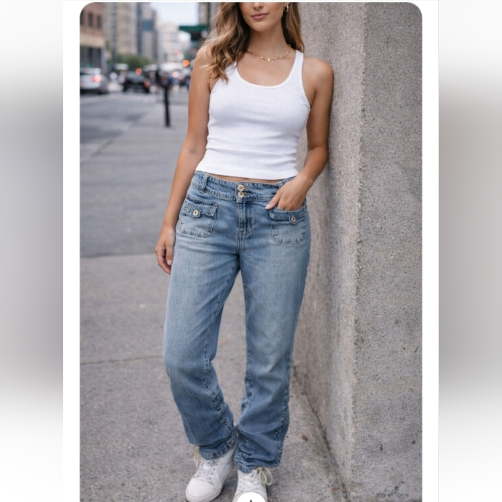 Lazer Jeans Denim Capri Pants | Size 20 | Convertible Hem | Tie Cuff